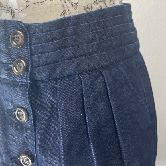 Pilcro Anthropologie button front denim skirt deep blue size 4 - Picture 3 of 8